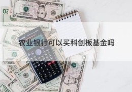 农业银行可以买科创板基金吗